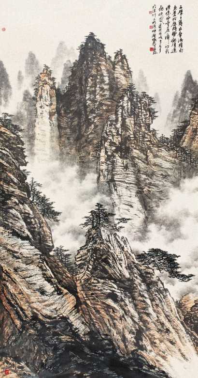 唐晓光 丙戌（2006年）作 山水 镜心